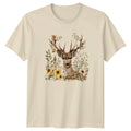 Deer Floral T-Shirt Boho Nature Gift For Him And Her