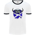 Scotland Flag Skull Scottish Biker Gothic Mens Ringer T-Shirt