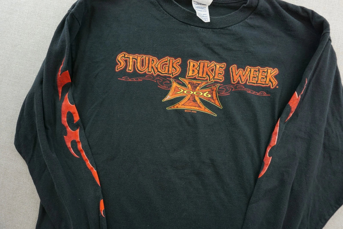 Sturgis Motorcycle Rally Adult Large Long Sleeve Shirt 2006 Black y2k