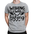 Wishing I Was Fishing Funny Fishermen Fish Anglers Gift Mens T-Shirts Top #TA-89
