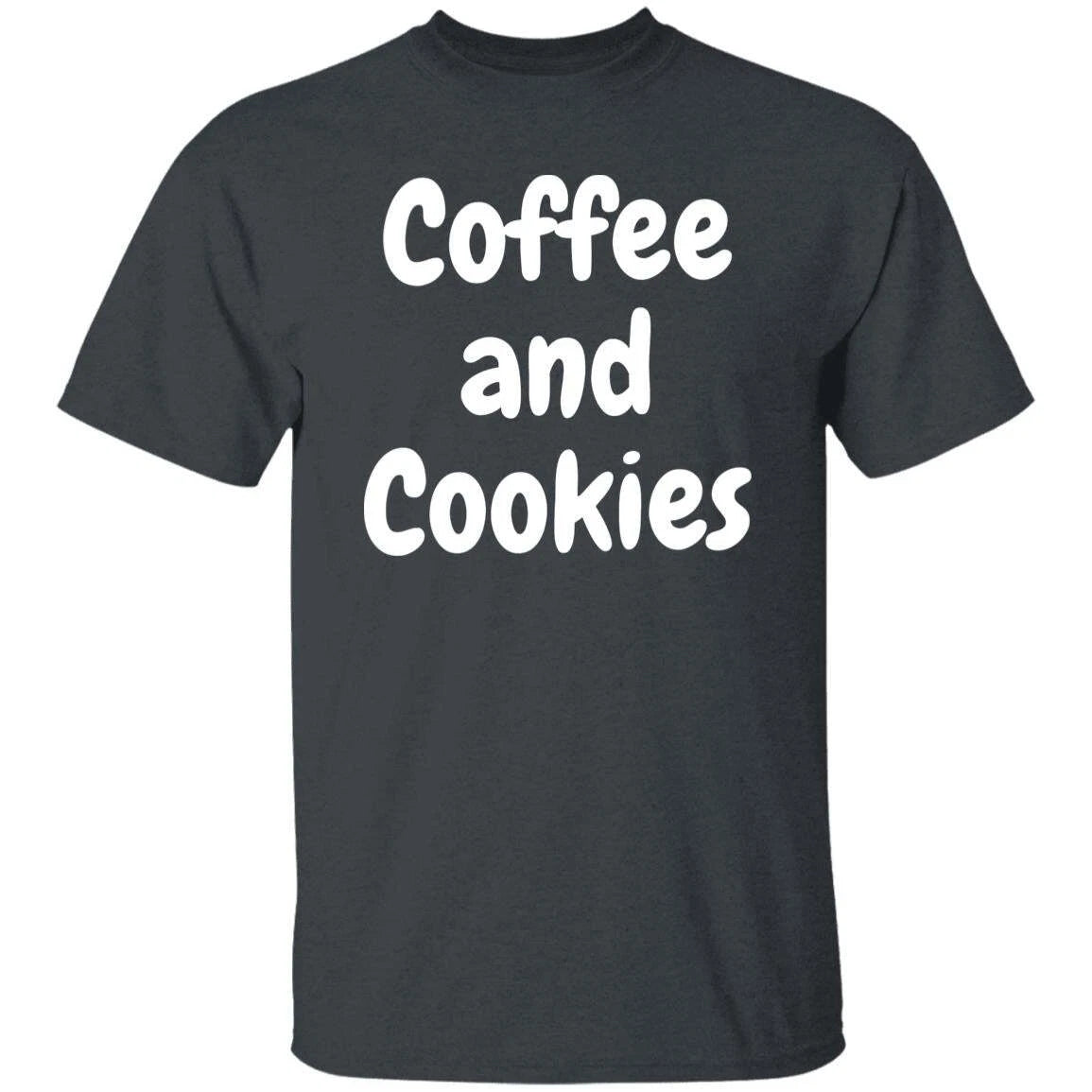Coffee and Cookies Unisex Tshirt baker cookie lover Black Dark Heather Navy