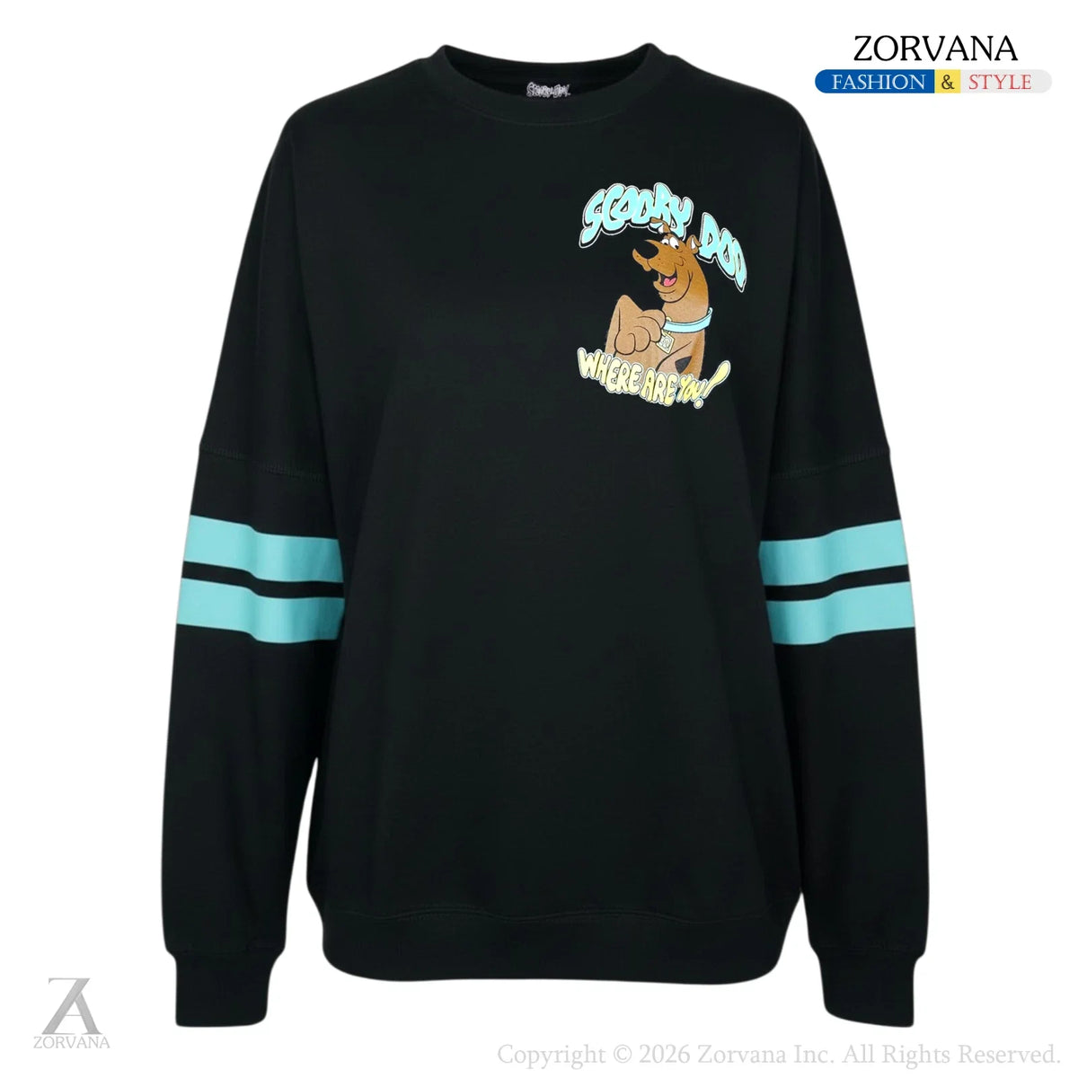 Scooby Doo Mystery Inc Van Graphic Black Long Sleeve Shirt | M (46)