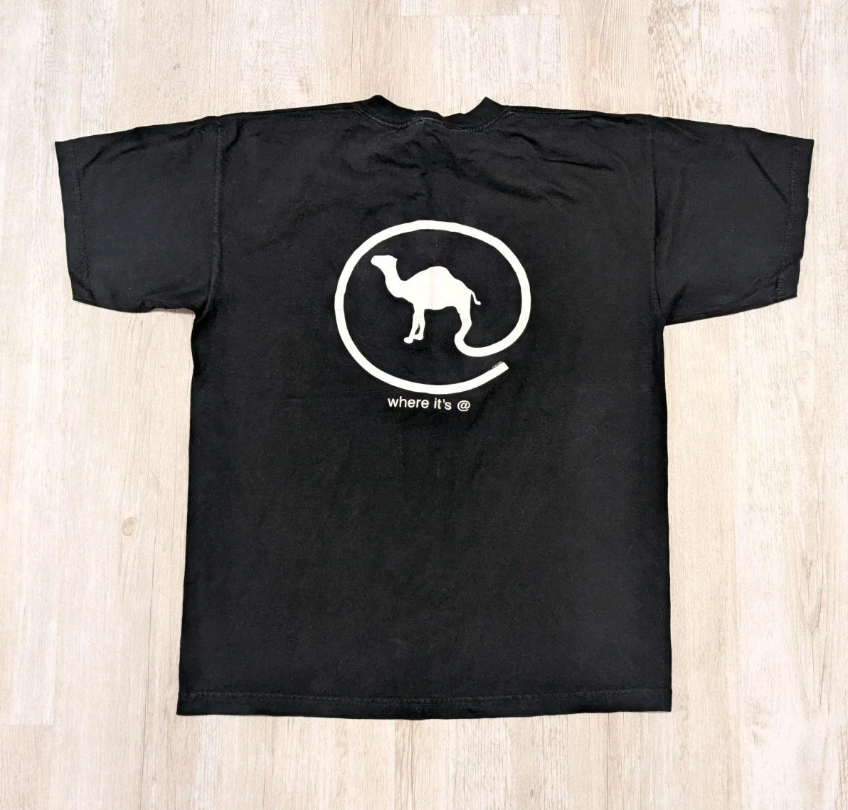 Vintage 90s Camel Cigarettes Men's XL “Where It’s @” Promo T-shirt Black
