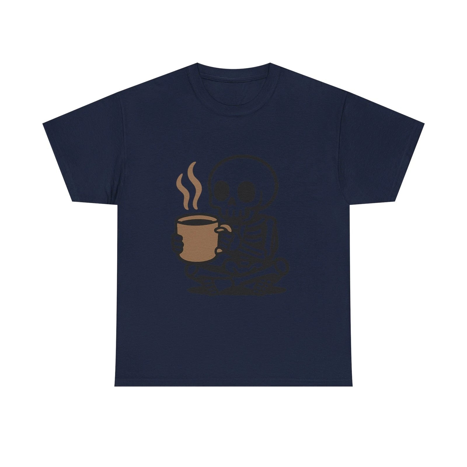 Skeleton Drinking Coffee Shirt, Funny Halloween Tee, Spooky Coffee Lover Gift...