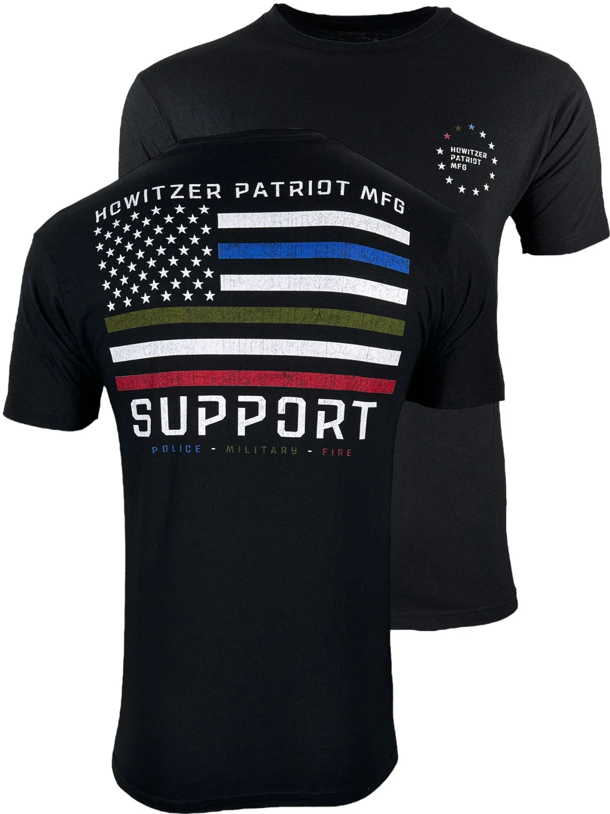 Howitzer Style Men's T-Shirt Triple support Military Grunt MFG