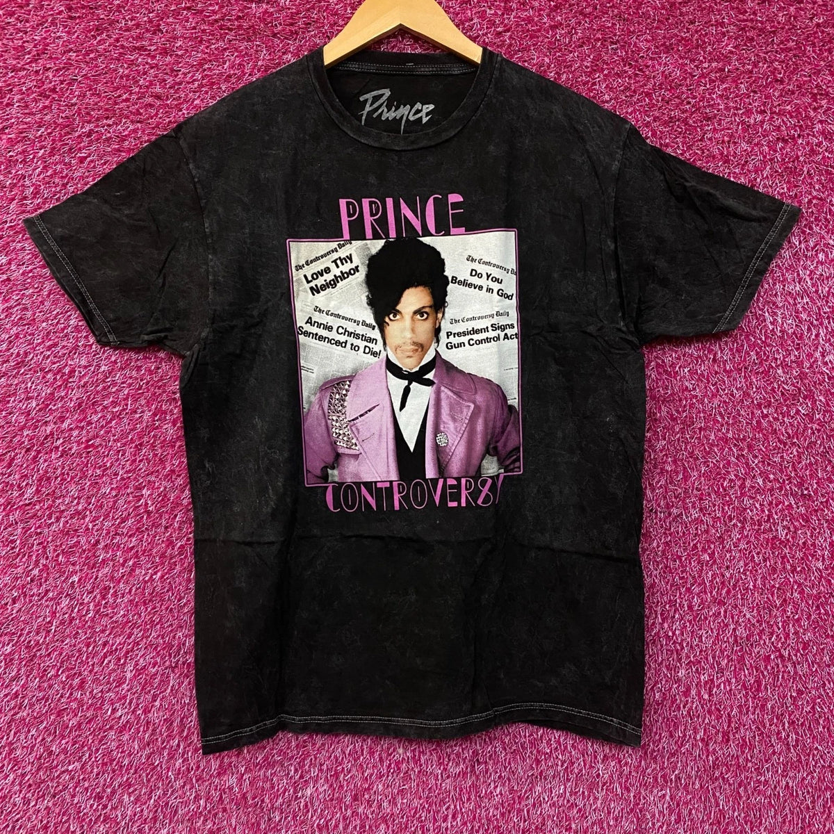 Prince Controversy Washed Acid-Wash Graphic T-Shirt Large
