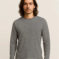 Cobain Inspired Black and White Pin Striped Long Sleeved Shirt Costume