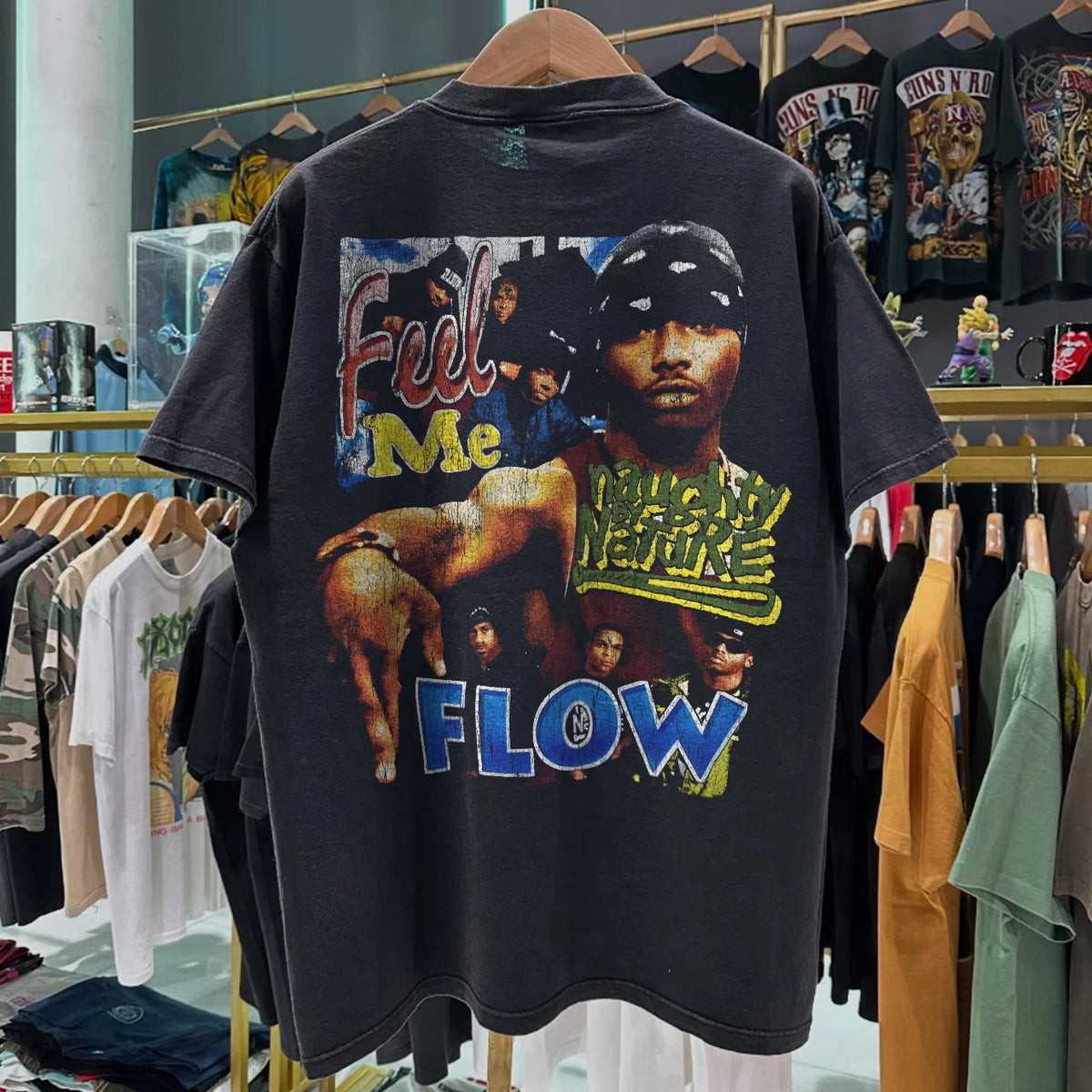 90s Naughty By Nature 'Poverty's Paradise' Rap Promo T-Shirt Black XXL