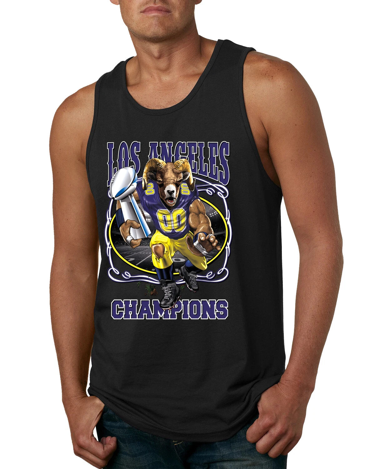 Los Angeles Fan LA Rams Fantasy Football Sports Men Tank Top