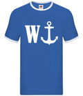 W Anchor - Mens Ringer - Wanker Rude Boats Lad Funny Offensive Gift