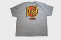 The Simpsons Mens Duff Beer Funny Cartoon Gray Shirt NWT 3XL