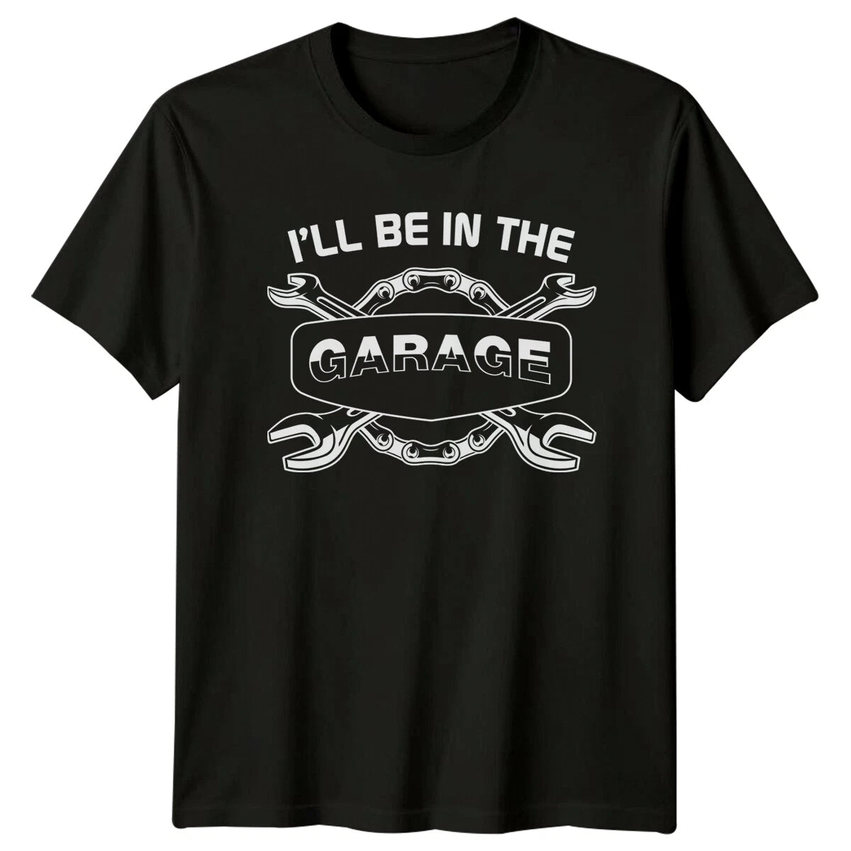 Ill Be In The Garage Mechanic Wrench Chains Auto T-Shirt