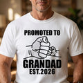 Promoted To Grandad Shirt Personalised Grandpa Gift Custom Gramps Est Year Tee