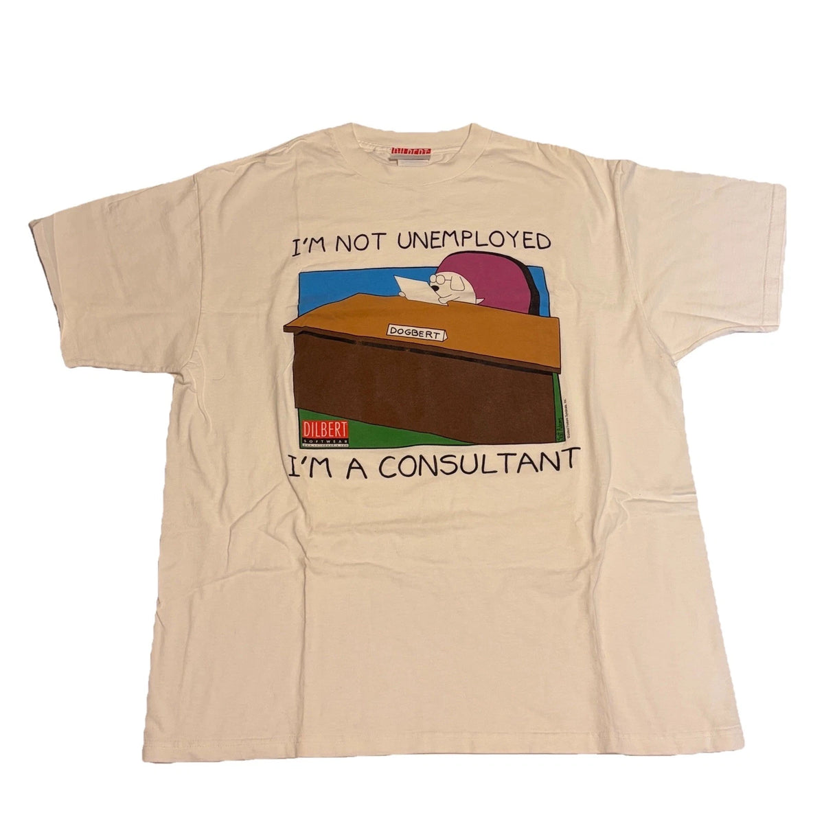 90’s Dilbert I'm Not Unemployed I'm A Consultant T-shirt Size XL #Dilbert Tag