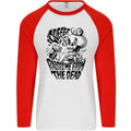 Coffee Raises Me from the Dead Skull Mens L/S Baseball T-Shirt