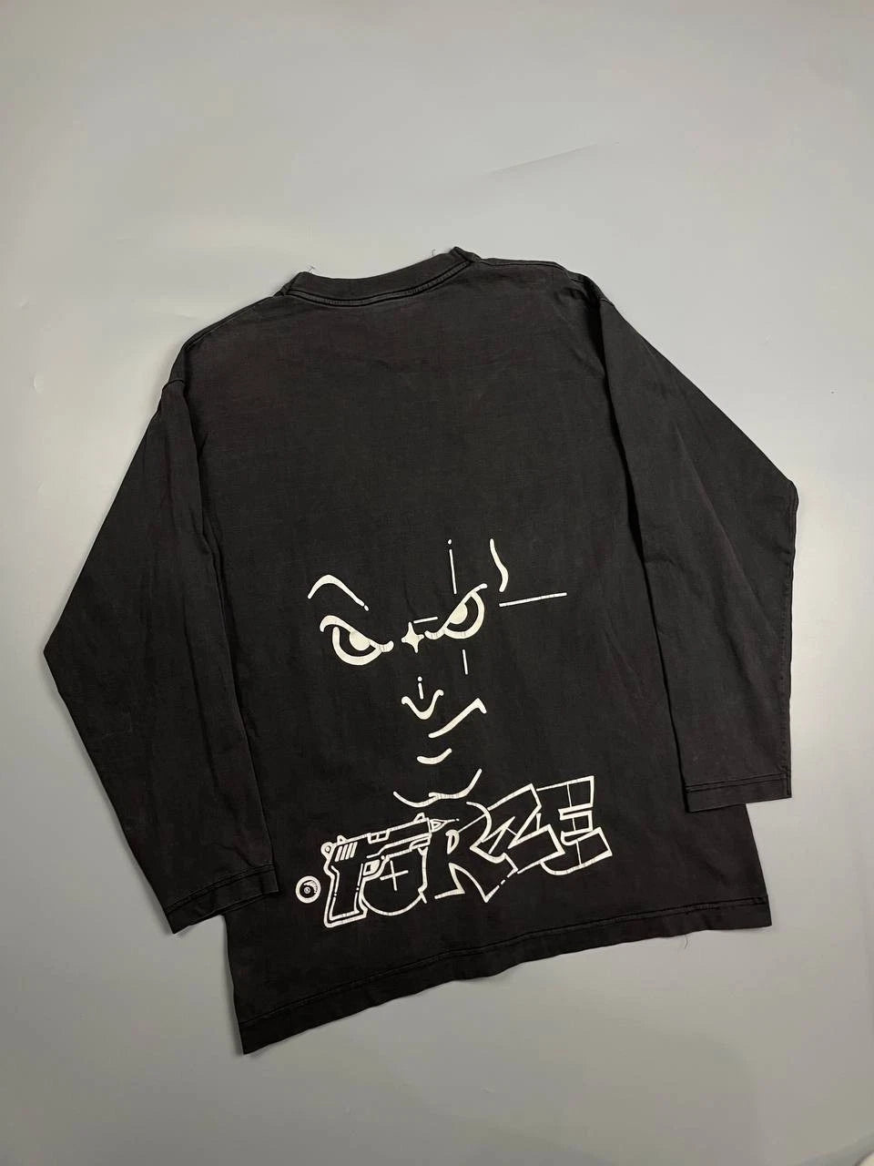 90s DJ Paul Forze Records Gabber Thunderdome Long Sleeve Shirt Hardcore Rave Tee