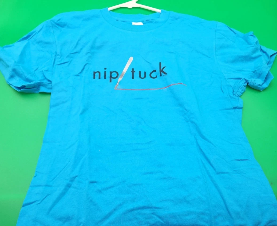 Nip/Tuck 2000s Tv Show Promotional Tee Shirt - Aqua Blue - Size XL
