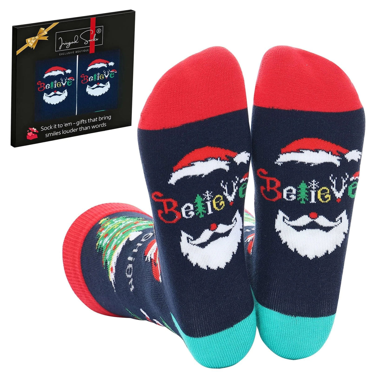 IRISGOD Funny Christmas Socks for Men  Women - Novelty Xmas Gifts - Cool