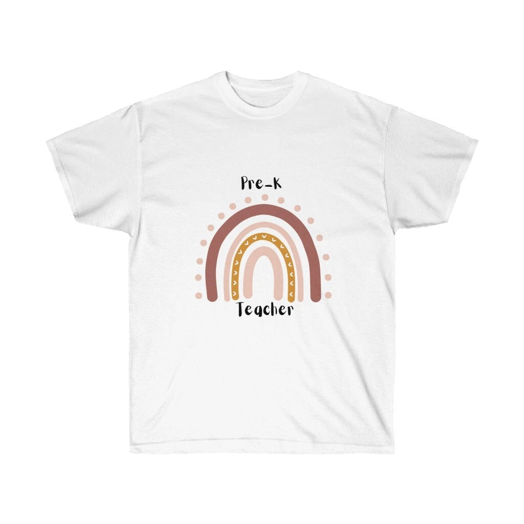 Boho Rainbow Pre-K Teacher Tee