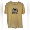 Jerzees Coffee Graphic Tee M Yellow Funny Saying Skull Cup Shirt