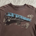 Y2K Phreek Industries Subway Tshirt Size S/M Faded Brown Vintage Skate Grunge