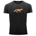 Herren Vintage Shirt Aufdruck Fuchs Polygon Kunstdruck Geometrie Outdoor Logo
