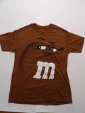 Adult Unisex Brown Small M&M's Face T-Shirt