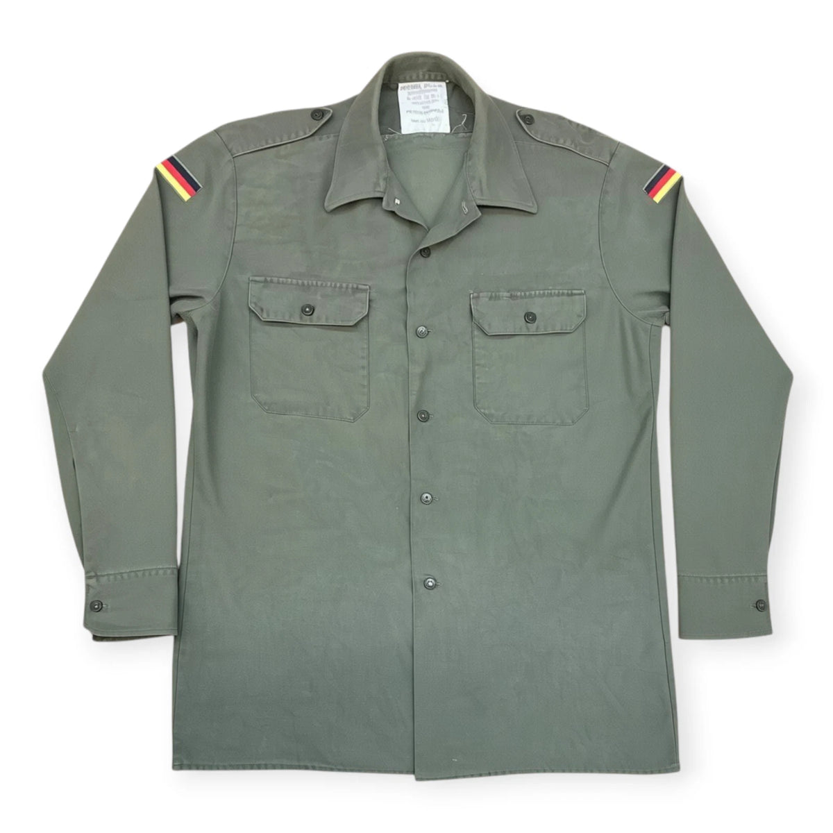 Vintage West German Army Bundeswehr Field Shirt / Olive Drab / Issued / Sm-L