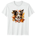 Cute Fall Dog Watercolor Clipart T-Shirt Aussie Dog Gift For Him And Her