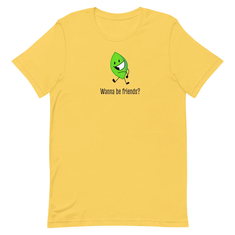 BFDI Battle For Dream Island Leafy Unisex T-Shirt Yellow Blue Pink Gray White