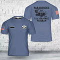 Custom Name US Air Force Pararescue Veteran AOP 3D T-shirt