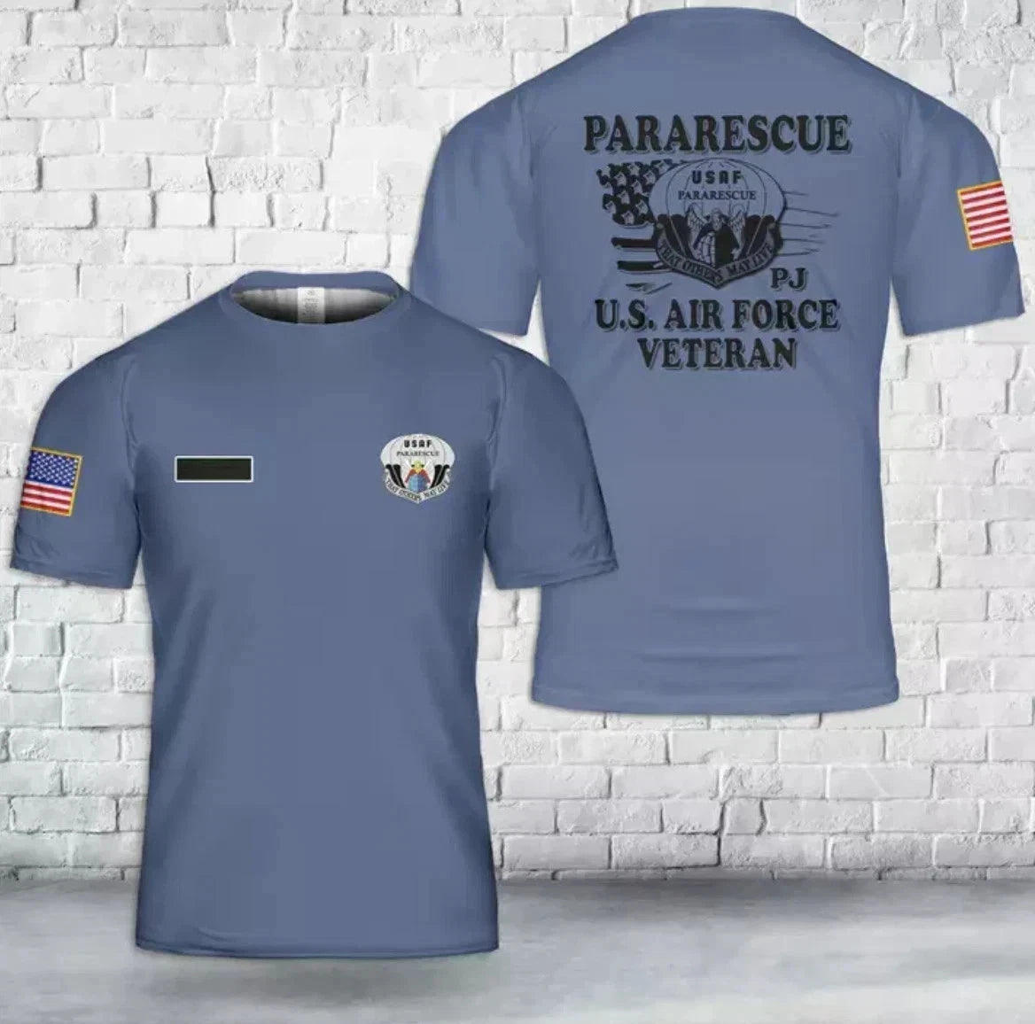 Custom Name US Air Force Pararescue Veteran AOP 3D T-shirt
