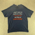 Ducks In A Row Squirrels Everywhere Funny T-Shirt Mens L Blue Dad Humor Casual