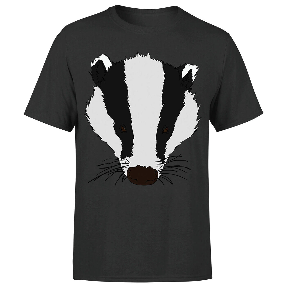 Badger Animal Face Ani Mates Mens Funny Novelty  T-Shirt #Or#P1#A#2