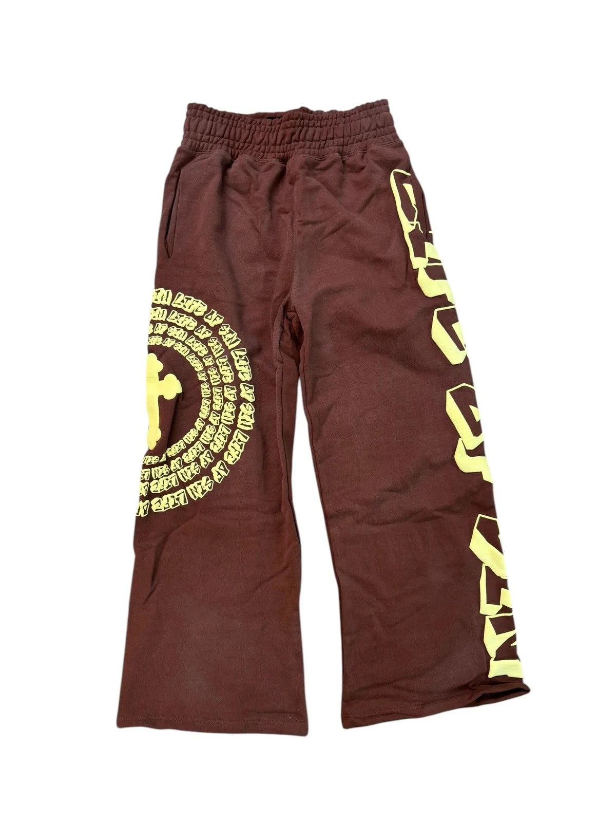 Size M Life Of Sin Graffiti Sweatpants "Brown"