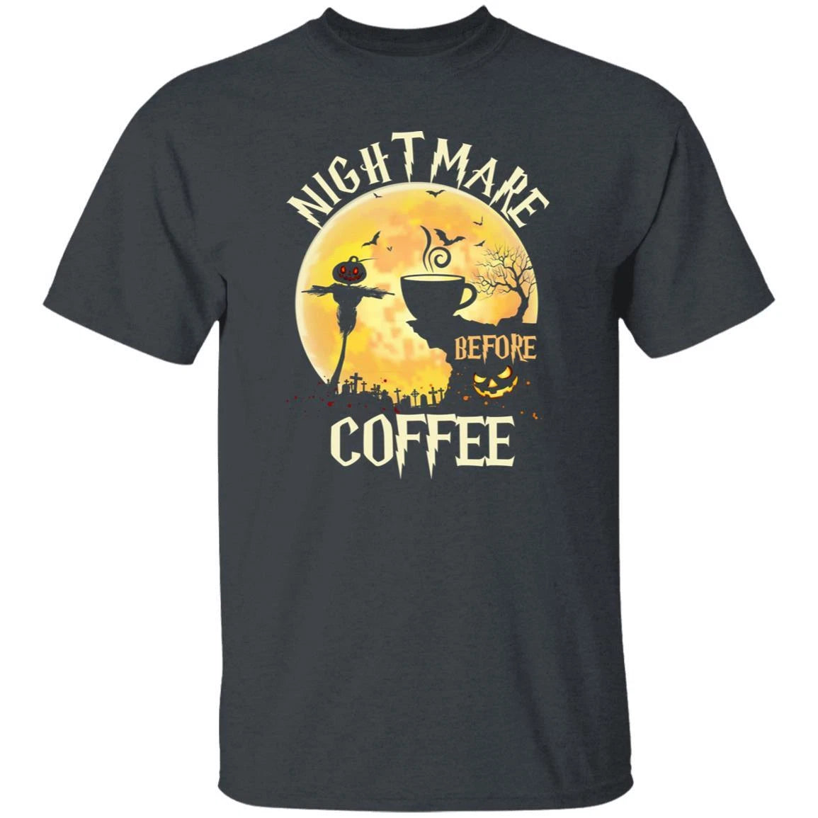 Nightmare before coffee Halloween Unisex shirt gift coffee lover tee black