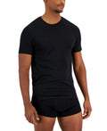 Alfani Men's 4-Pk. Classic-Fit Solid Cotton Undershirts Deep Black Size L