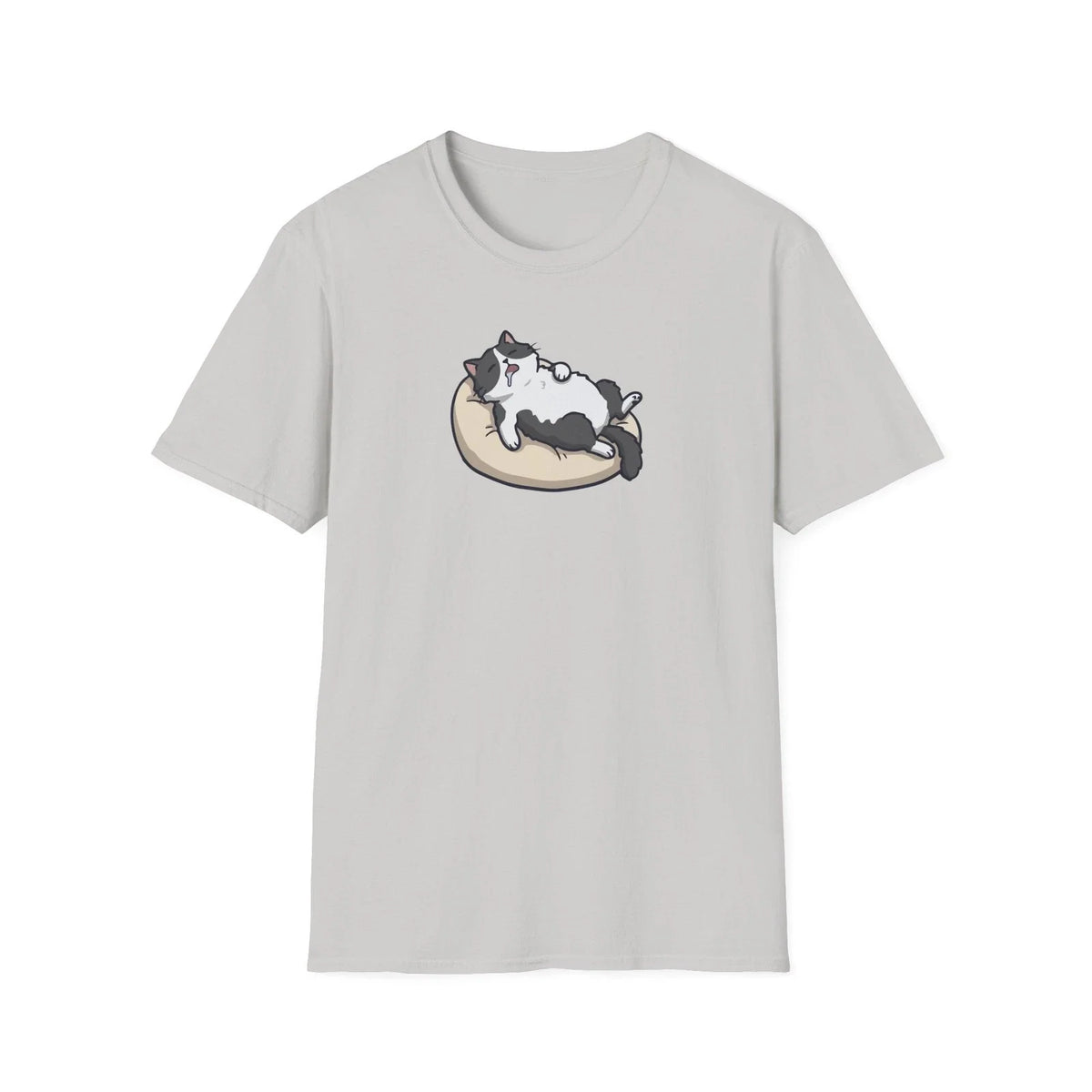 Sleeping Cat Illustration T-Shirt | Kawaii Cat on Pillow