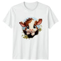 Cute Peeking Baby Cow T-Shirt Cow Animal Gift For Him And Her
