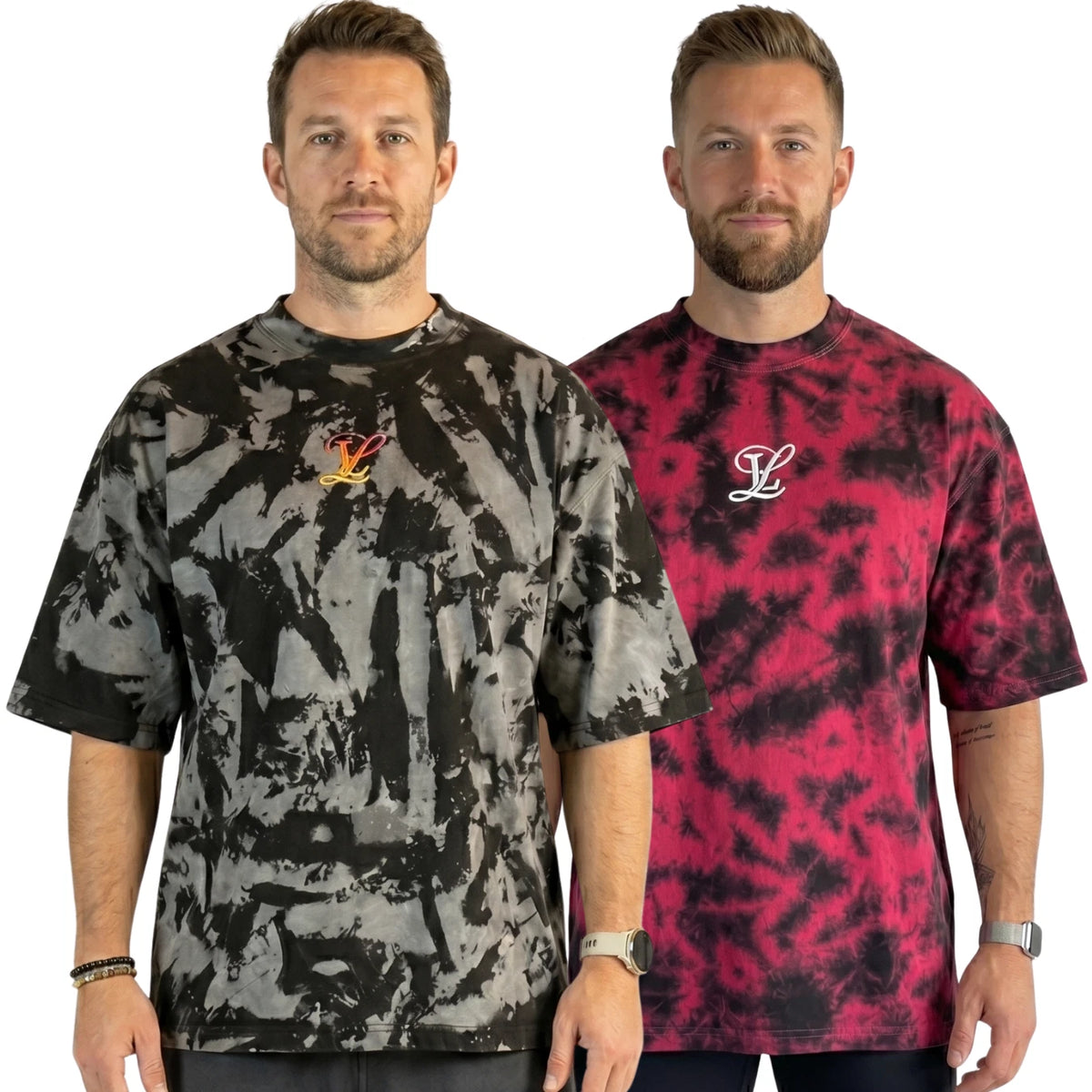 Mens 100% Cotton Tshirt Oversized Women Gym Shirts  Acid Washed Tie Dye Tee Tops