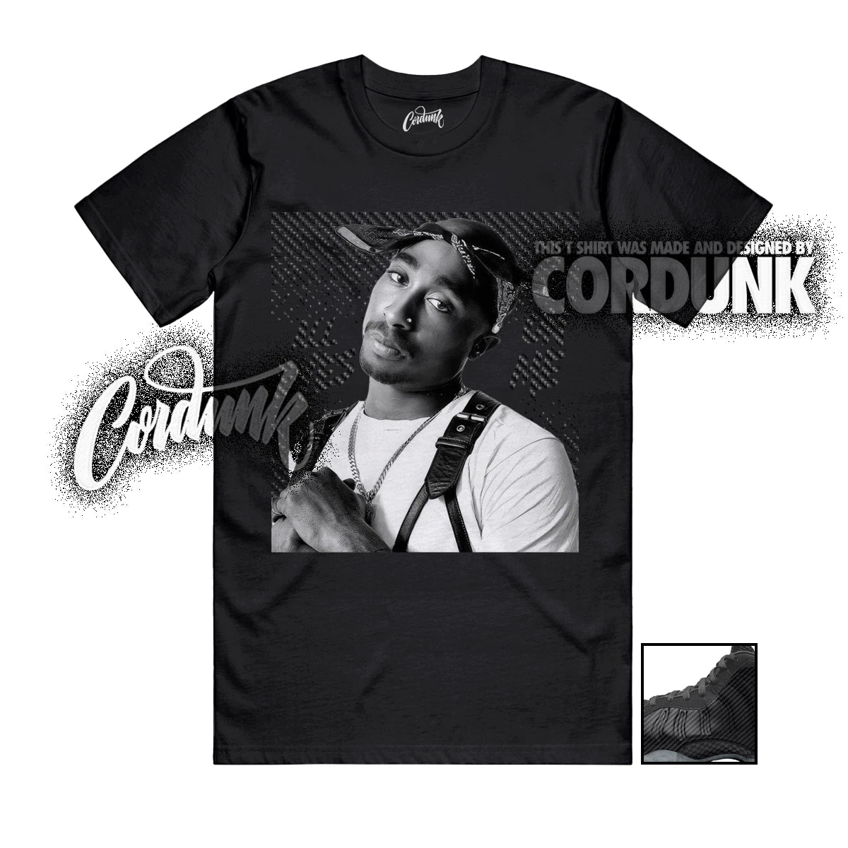 Foamposite Carbon Fiber Black Dark Smoke Grey T Shirt Match TP