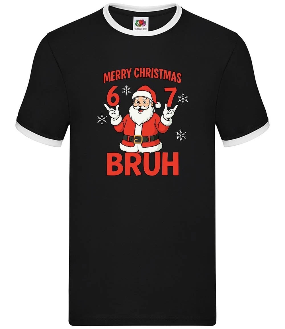 Merry Christmas Bruh - Men Contrast - Six Seven 6 7 Meme Brainrot Funny Christmas