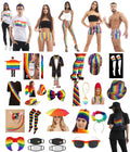 Gay Pride T-Shirt Printed Rainbow Socks Tie Fancy Dress Costume Accessories