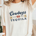 Cowboys Tequila Graphic Tees Funny Drinking T-Shirts Short Sleeve Vintage