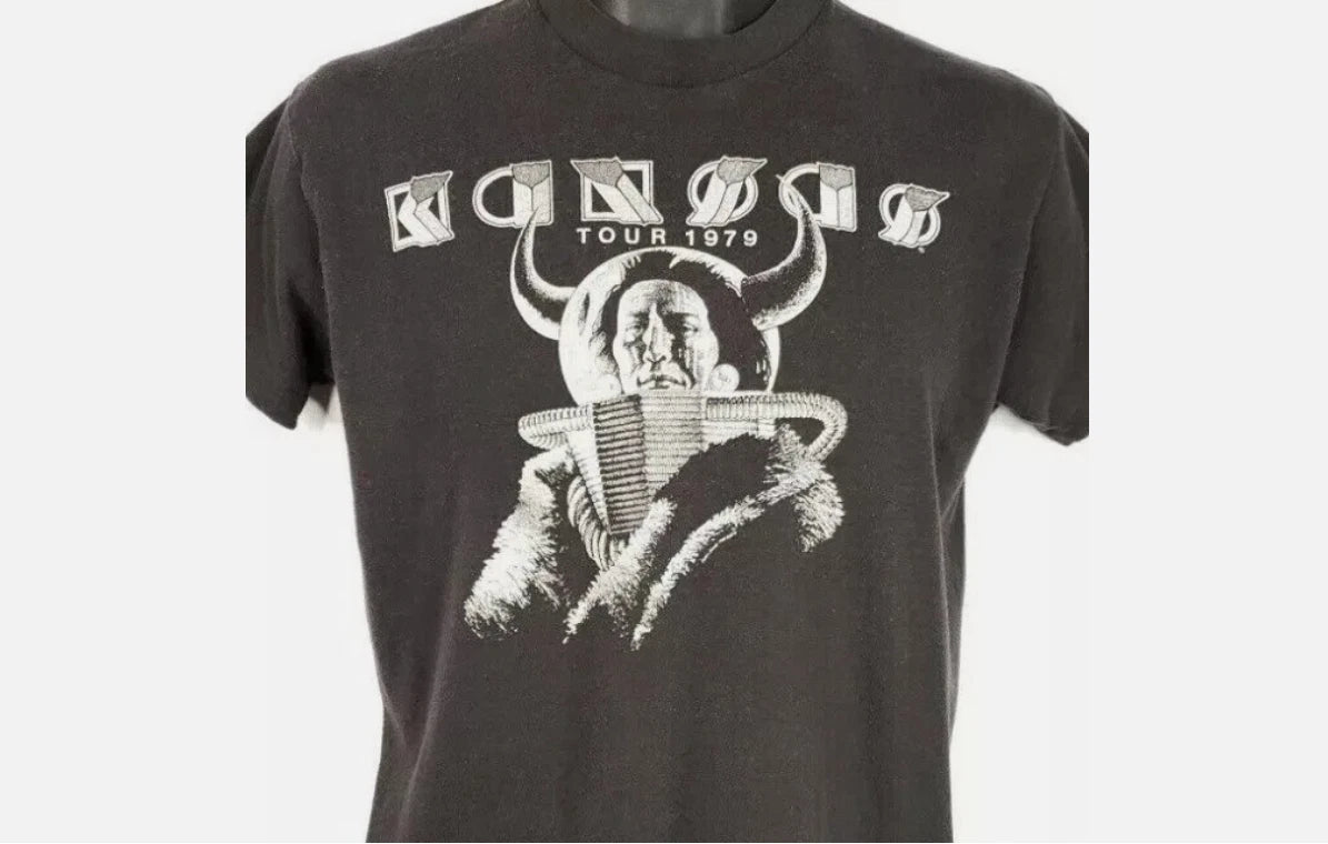 KANSAS BAND T Shirt Vintage 70s 1979 Monolith Tour Native American