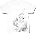 Unisex White Alice in Wonderland Rabbit Clock Fun for Cosplay Graphic T-shirt