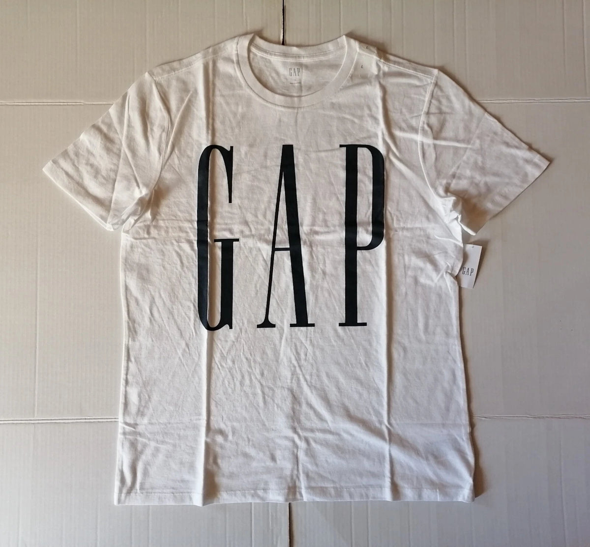 NWT GAP MEN'S WHITE OVERSIZED GAP LOGO T-SHIRT SZ L 499630