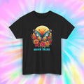 Moon Tribe Butterfly | Floral Moon Graphic Tee | Boho Shirt S-5XL