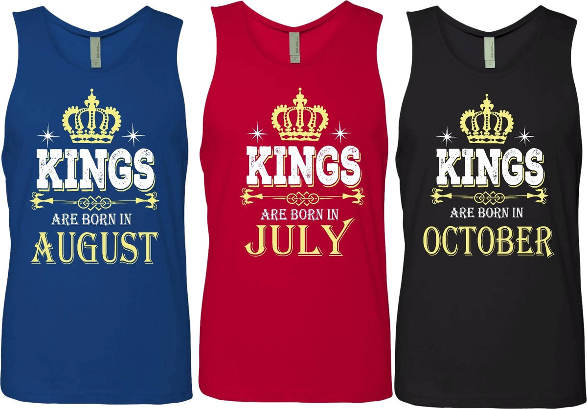 KING ARE BORN IN MAY Custom Month BIRTHDAY TANK TOP NEXT LEVEL