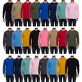 24 Pack Men's Long Sleeve T-Shirts 2XL Dark Colors Cotton Blend Bulk Tees